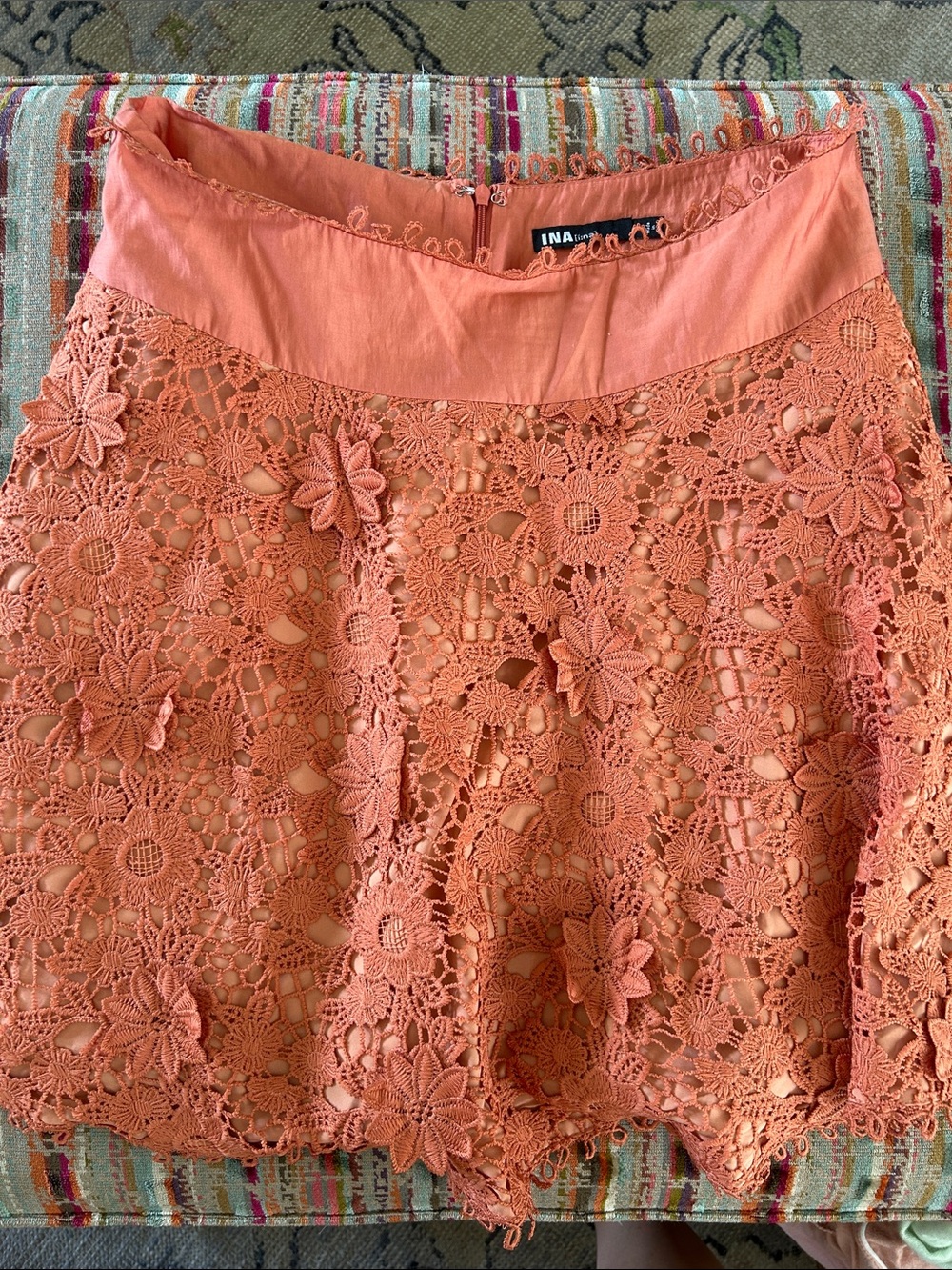 Ina Coral Floral Crochet Skirt/ skirt